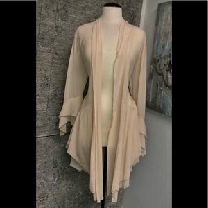 Daniali Mesh Tiered Cardigan Duster